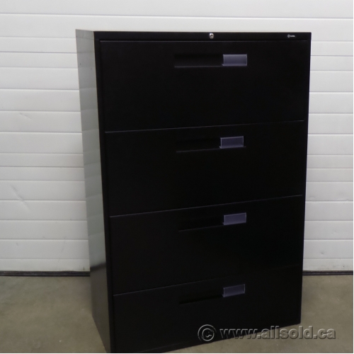 Global Black 36" 4 Drawer Lateral File Locking Allsold.ca